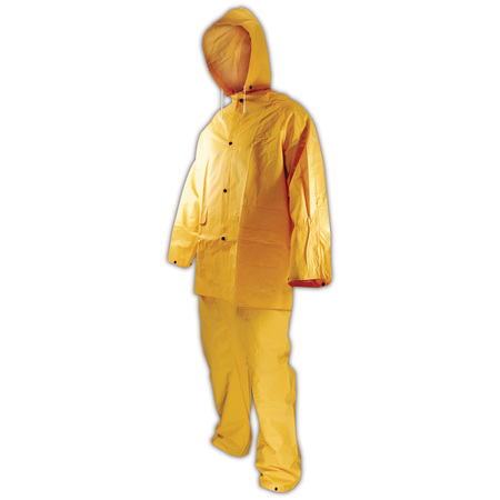 MAGID Rainmaster Pvc 3-Piece Rainsuit With Jacket, Hood And Pants, Large 200-3-L